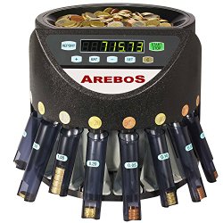 Arebos - Automatische Münzzählmaschine + Geldzähler mit Abhülsevorrichtung 